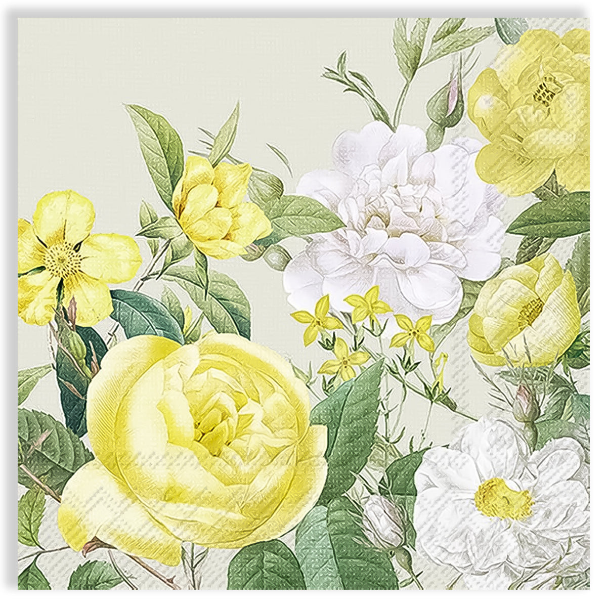 Guardanapo para Decoupage Ihr 33x33cm com 2 Unidades - Rosa Amarela