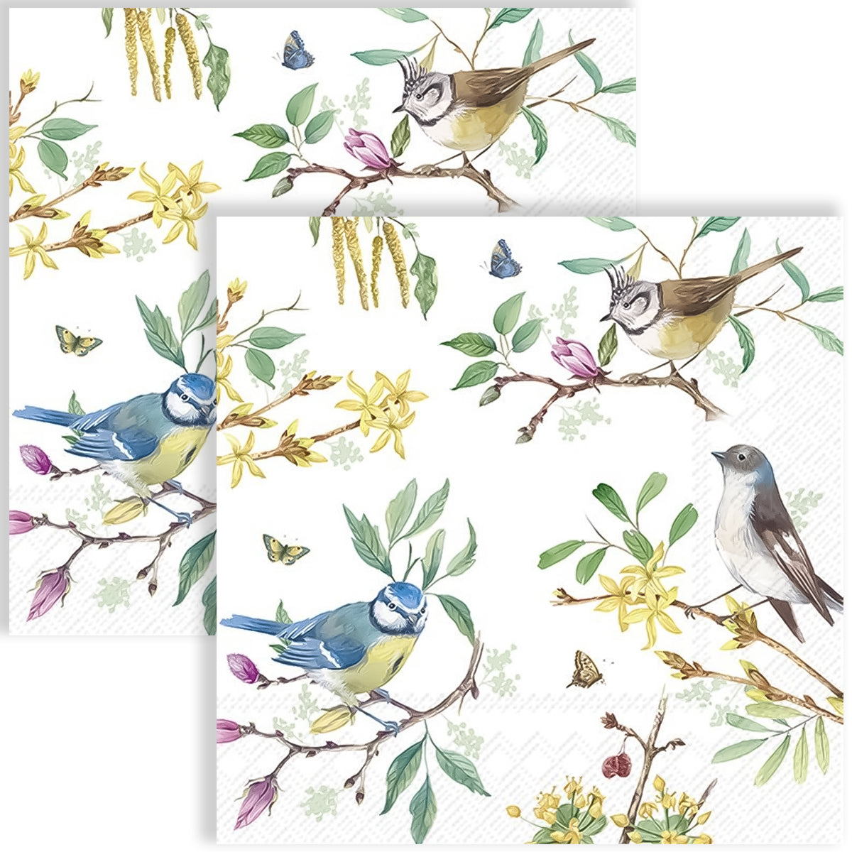 Guardanapo para Decoupage Ihr 33x33 Flores Primavera Passaro C/ 20 Unidade