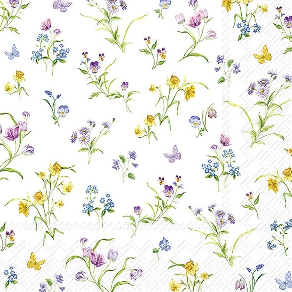 Guardanapo para Decoupage Ihr 33x33 Flores Colorida Borboleta C/ 20 Unidade