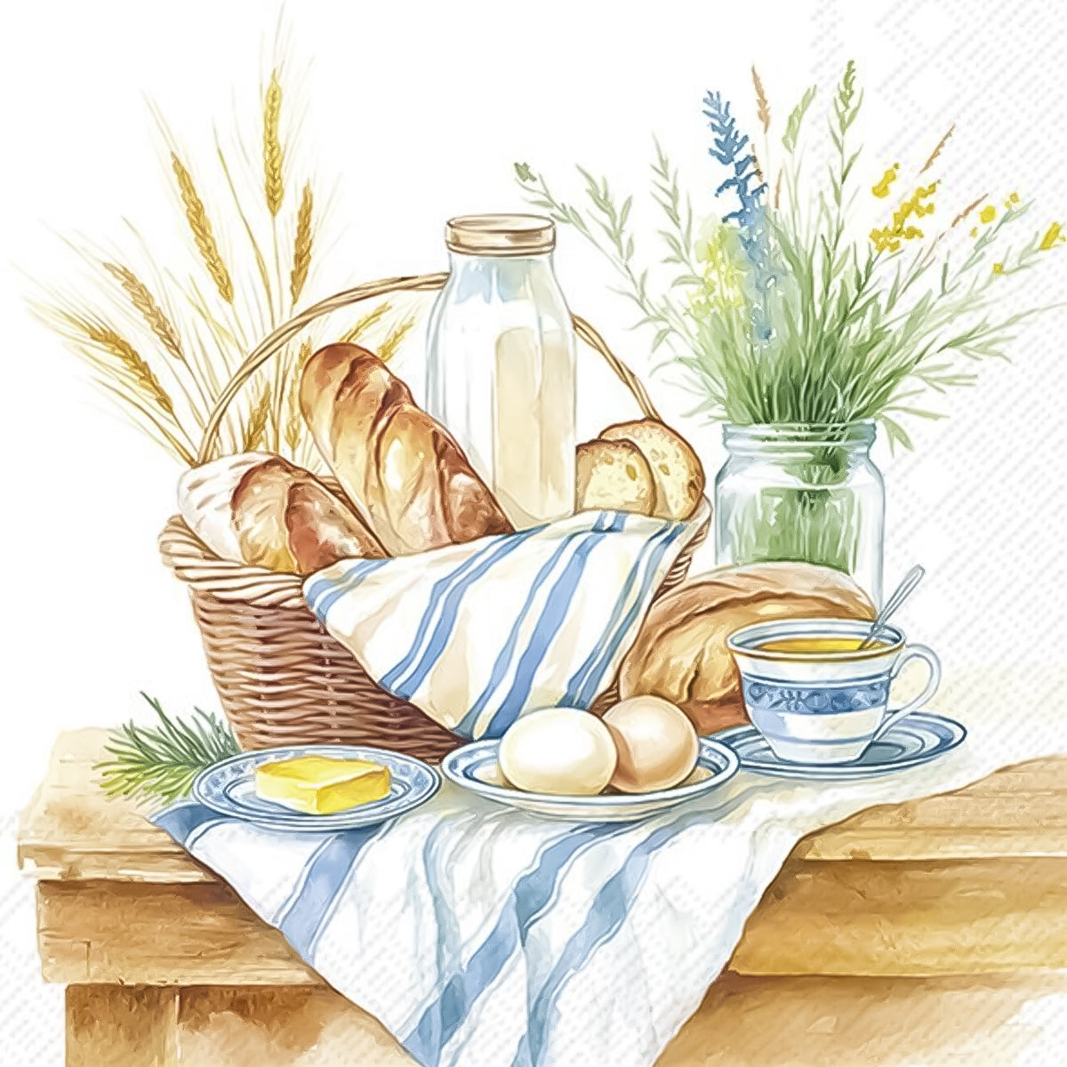 Guardanapo para Decoupage Ihr 33x33cm com 2 Unidades - Café da Manhã