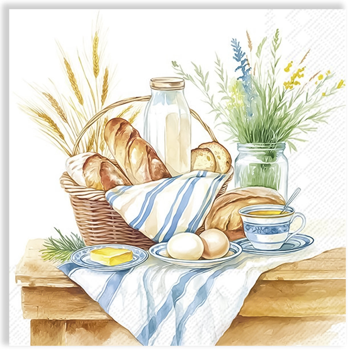 Guardanapo para Decoupage Ihr 33x33cm com 2 Unidades - Café da Manhã