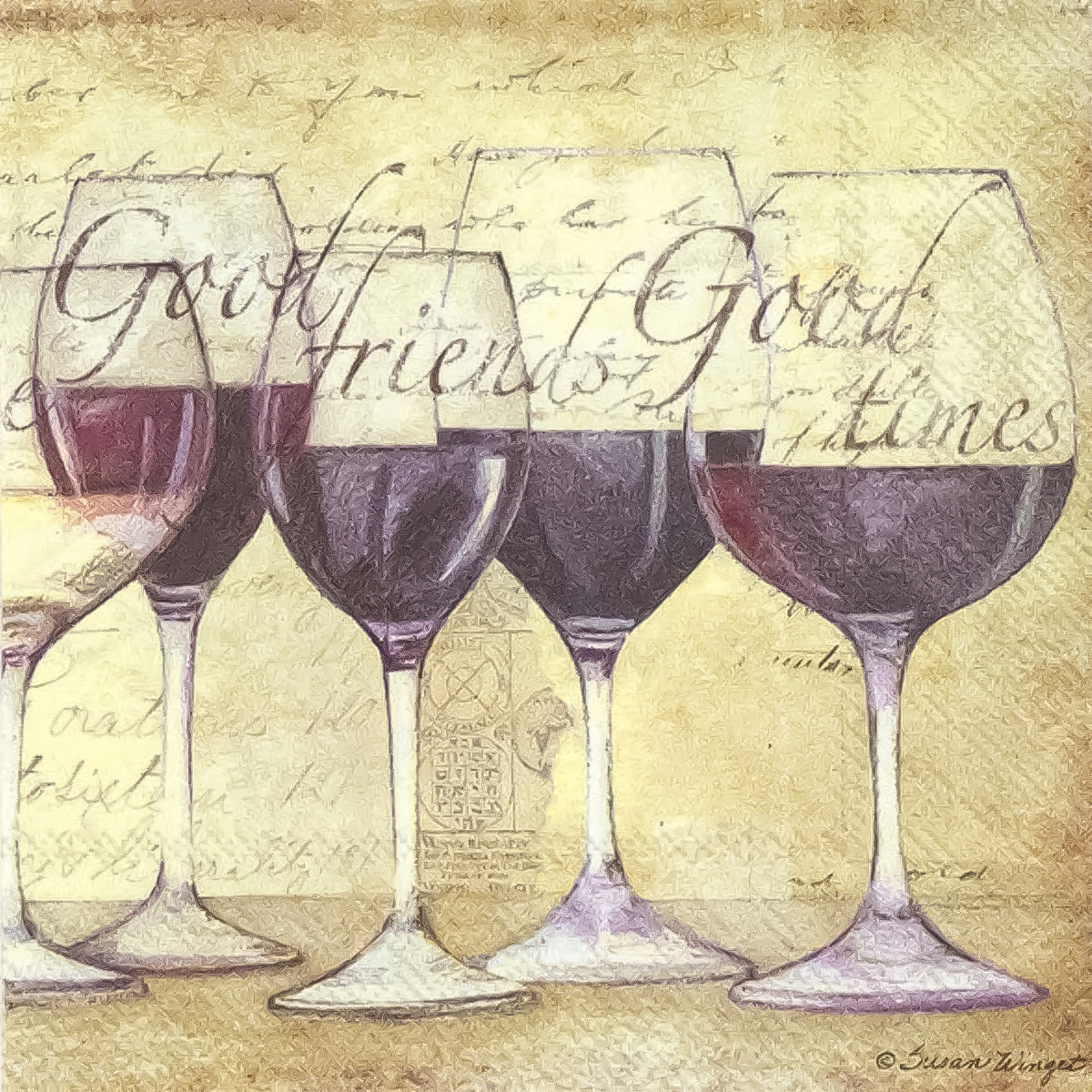 Guardanapo para Decoupage Ihr 33x33 Vinho na Taça C/ 20 Unidade