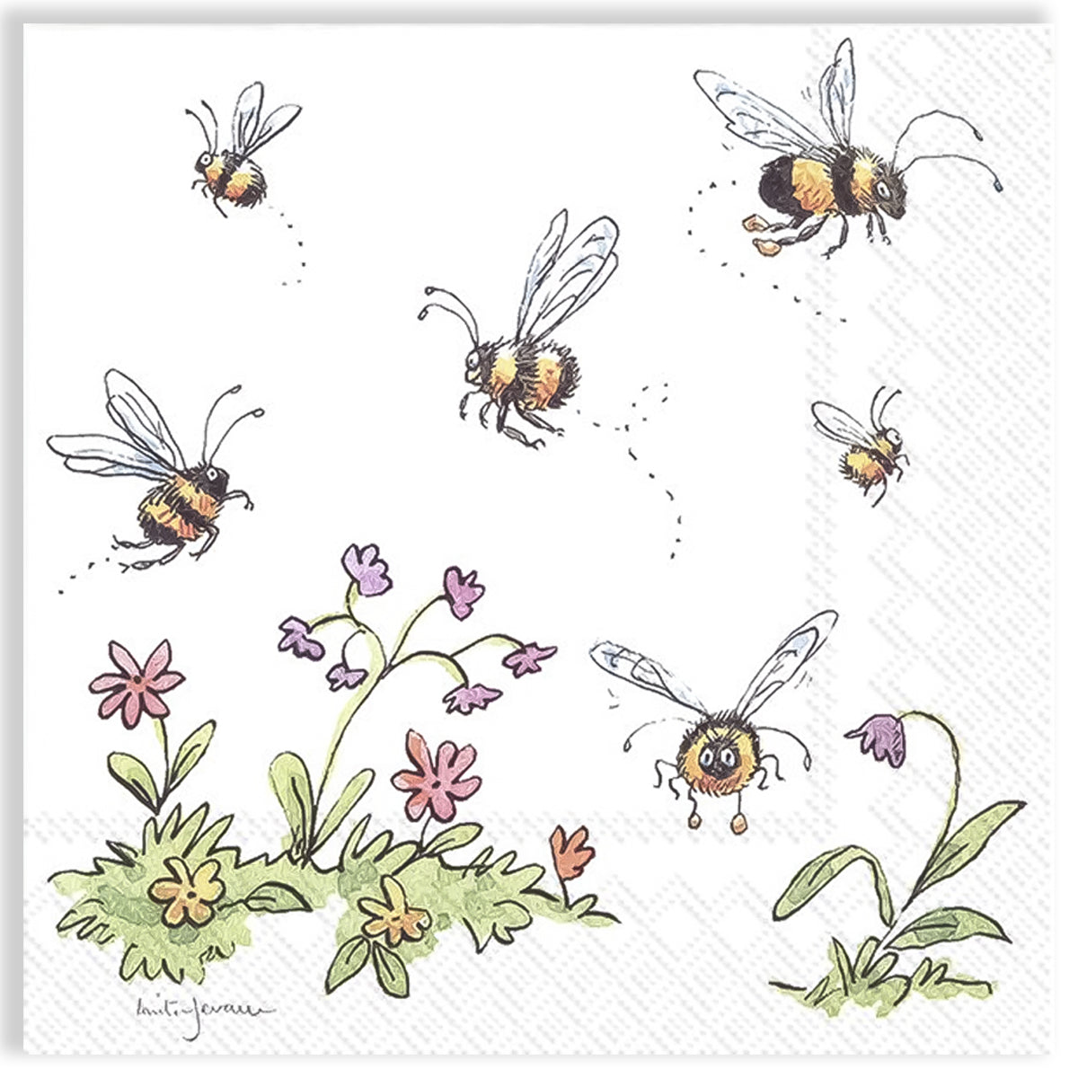 Guardanapo para Decoupage Ihr 33x33cm com 2 Unidades - Abelhas e Mel