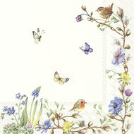 Guardanapo para Decoupage Ihr 33x33cm com 20 Unidades - Borboleta e Pássaros