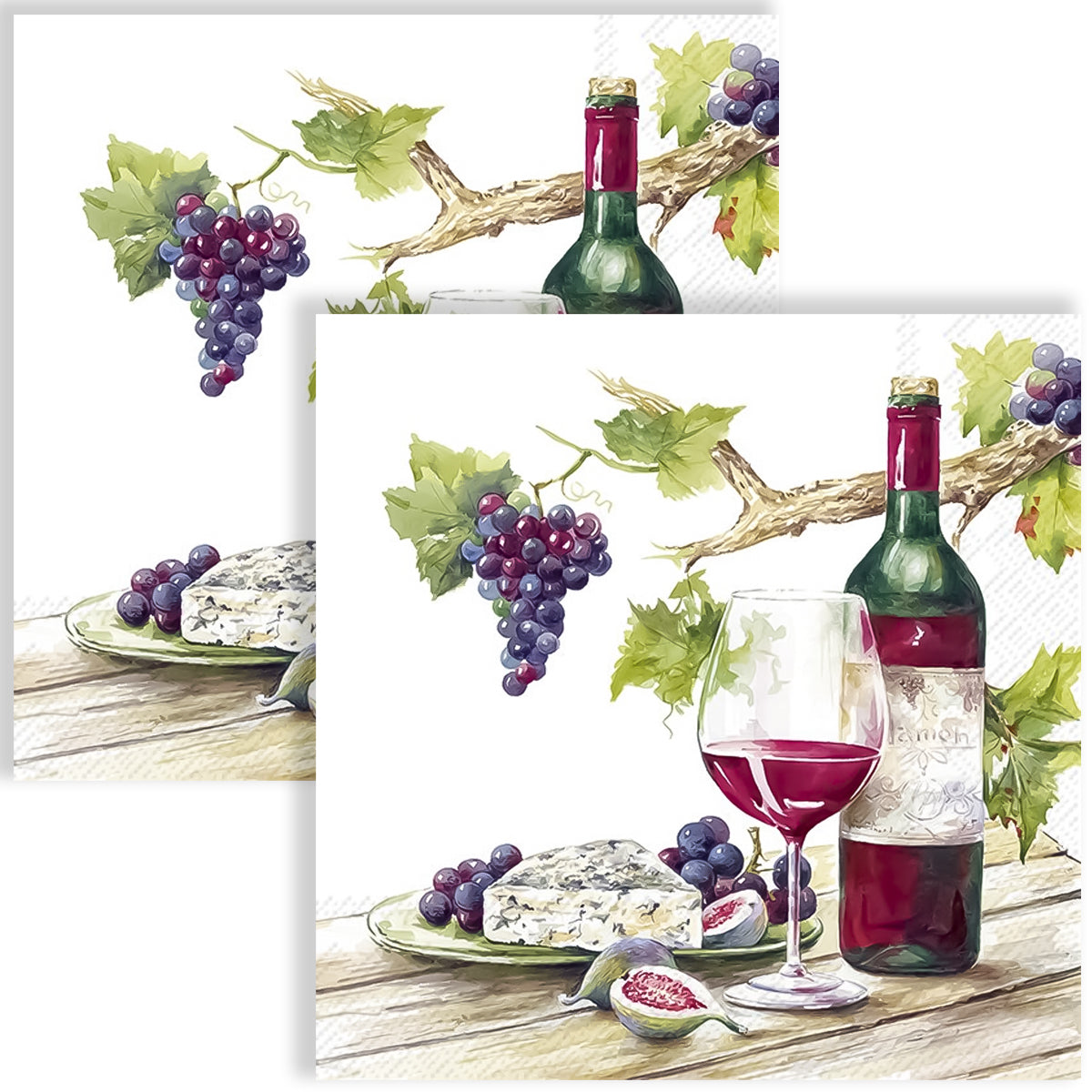 Guardanapo para Decoupage Ihr 33x33cm com 2 Unidades - Degustação de Vinho