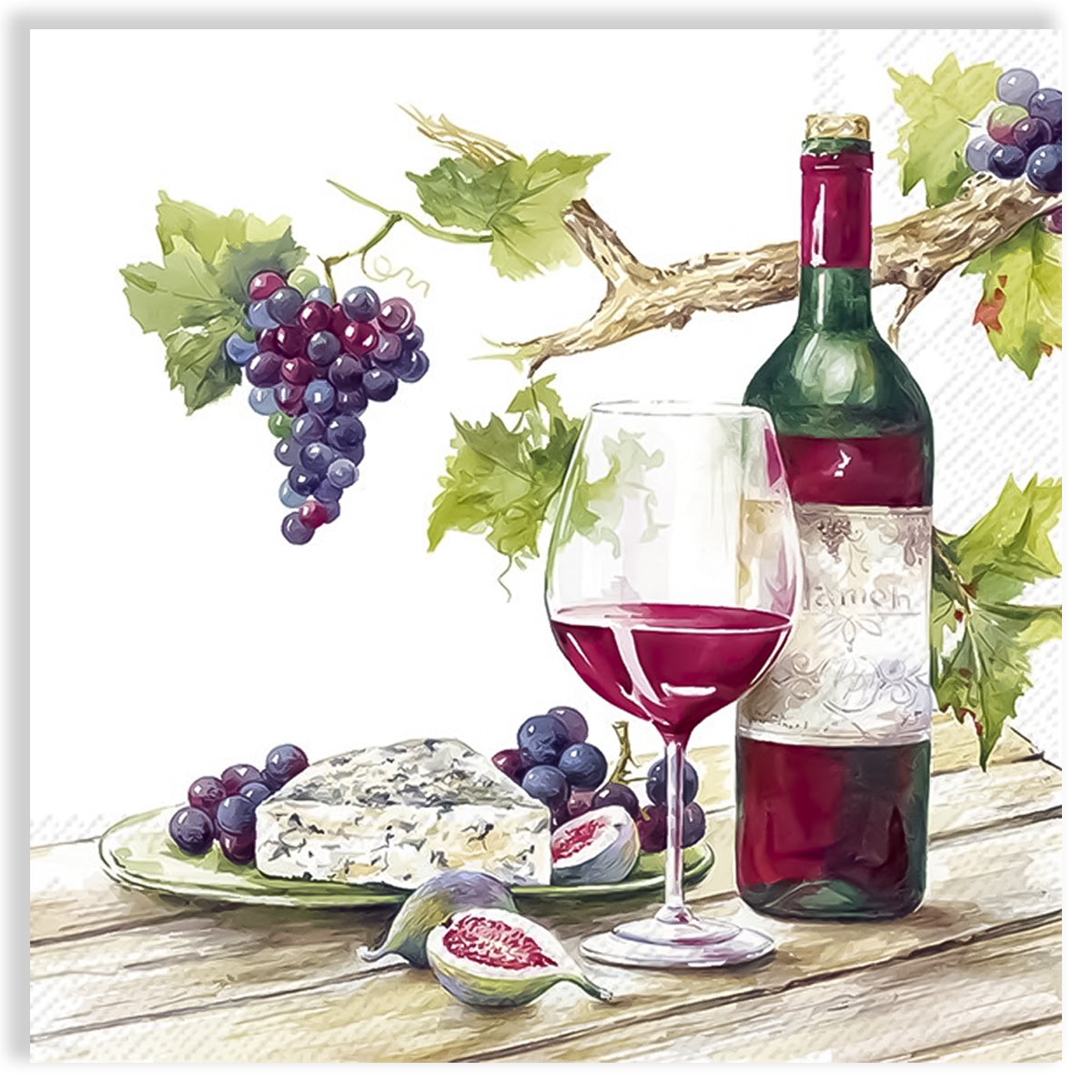 Guardanapo para Decoupage Ihr 33x33cm com 2 Unidades - Degustação de Vinho