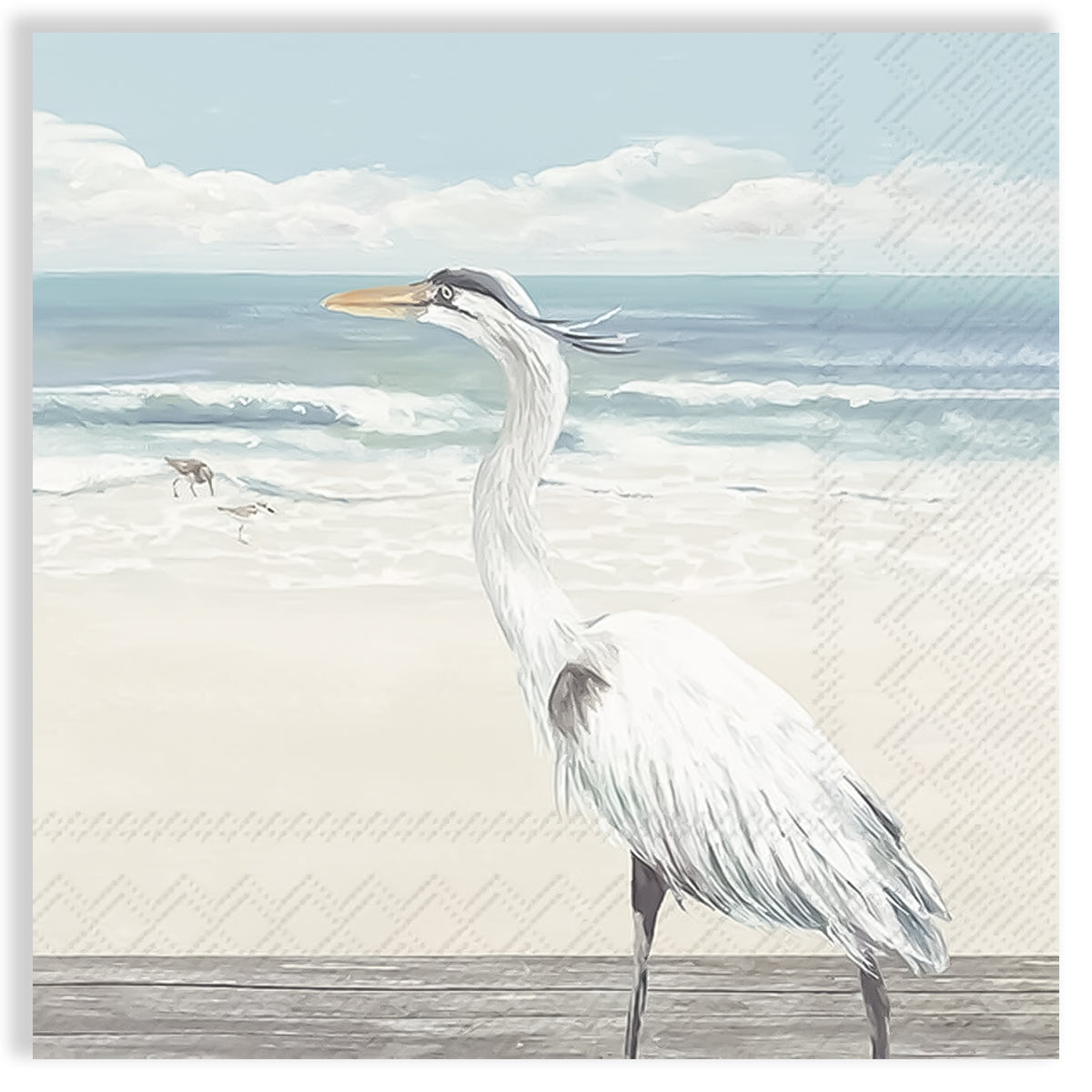 Guardanapo para Decoupage Ihr 33x33cm com 2 Unidades - Garça na Praia