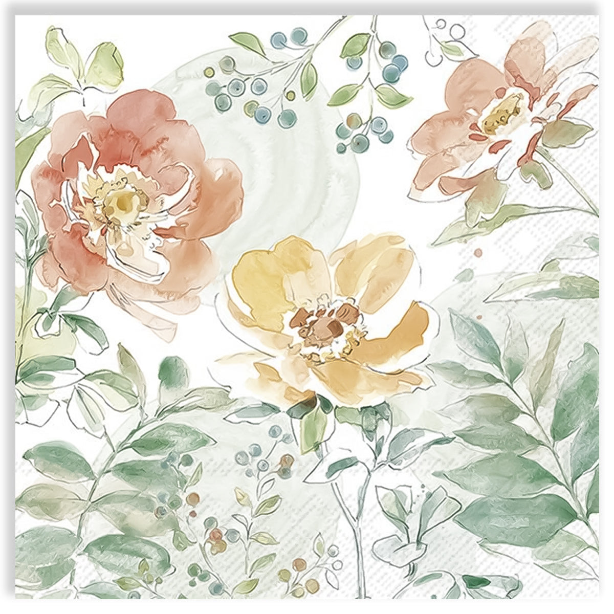 Guardanapo para Decoupage Ihr 33x33cm com 2 Unidades - Flores de Pétalas