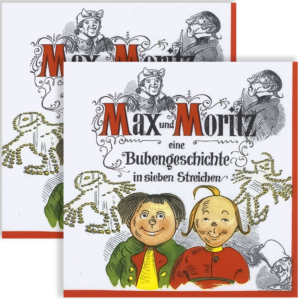 Guardanapo para Decoupage Ihr 33x33cm com 2 Unidades - Max e Moritz