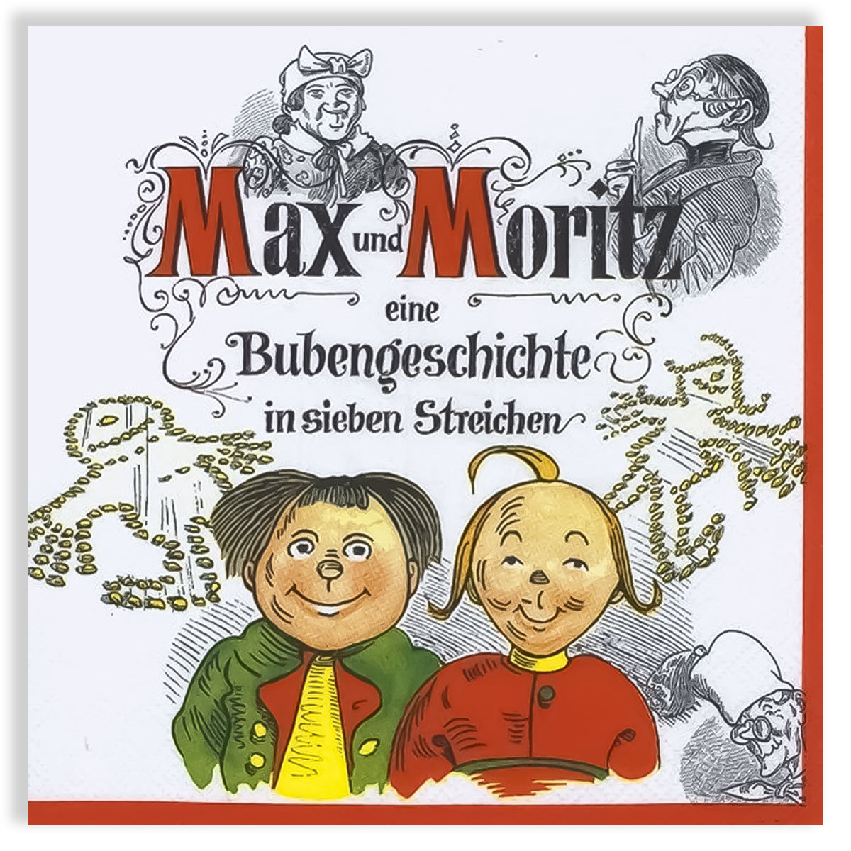 Guardanapo para Decoupage Ihr 33x33cm com 2 Unidades - Max e Moritz