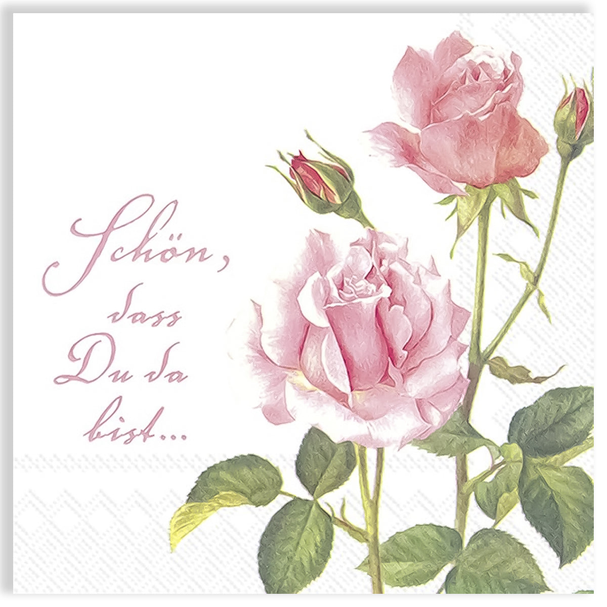 Guardanapo para Decoupage Ihr 33x33cm com 2 Unidades - Rosas para Você