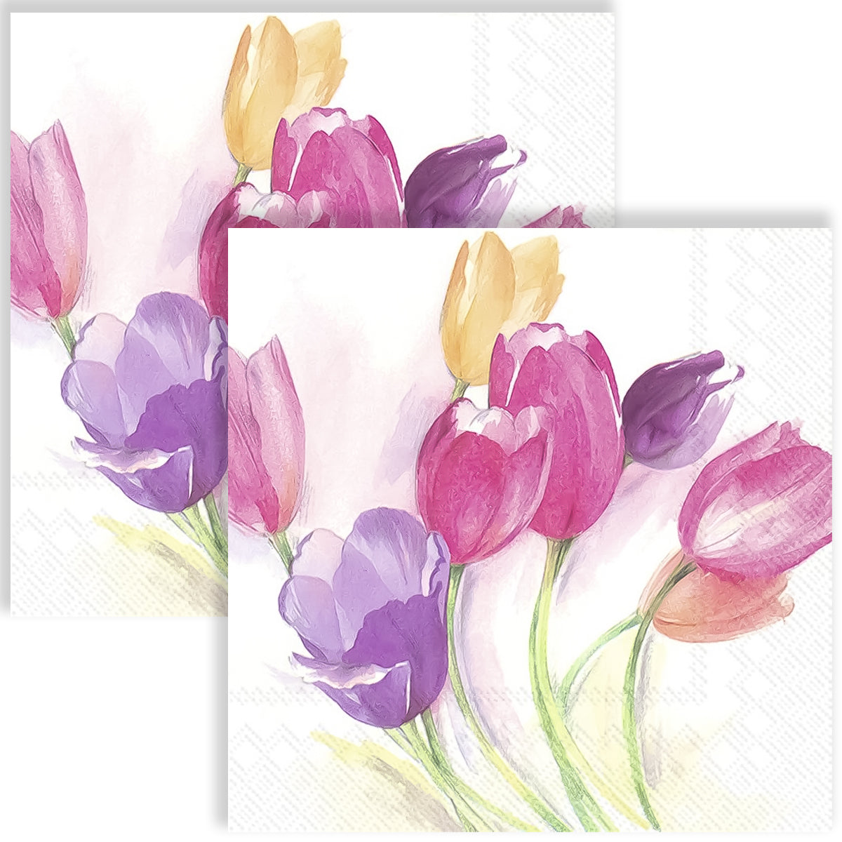 Guardanapo para Decoupage Ihr 33x33cm com 2 Unidades - Temporada de Tulipas