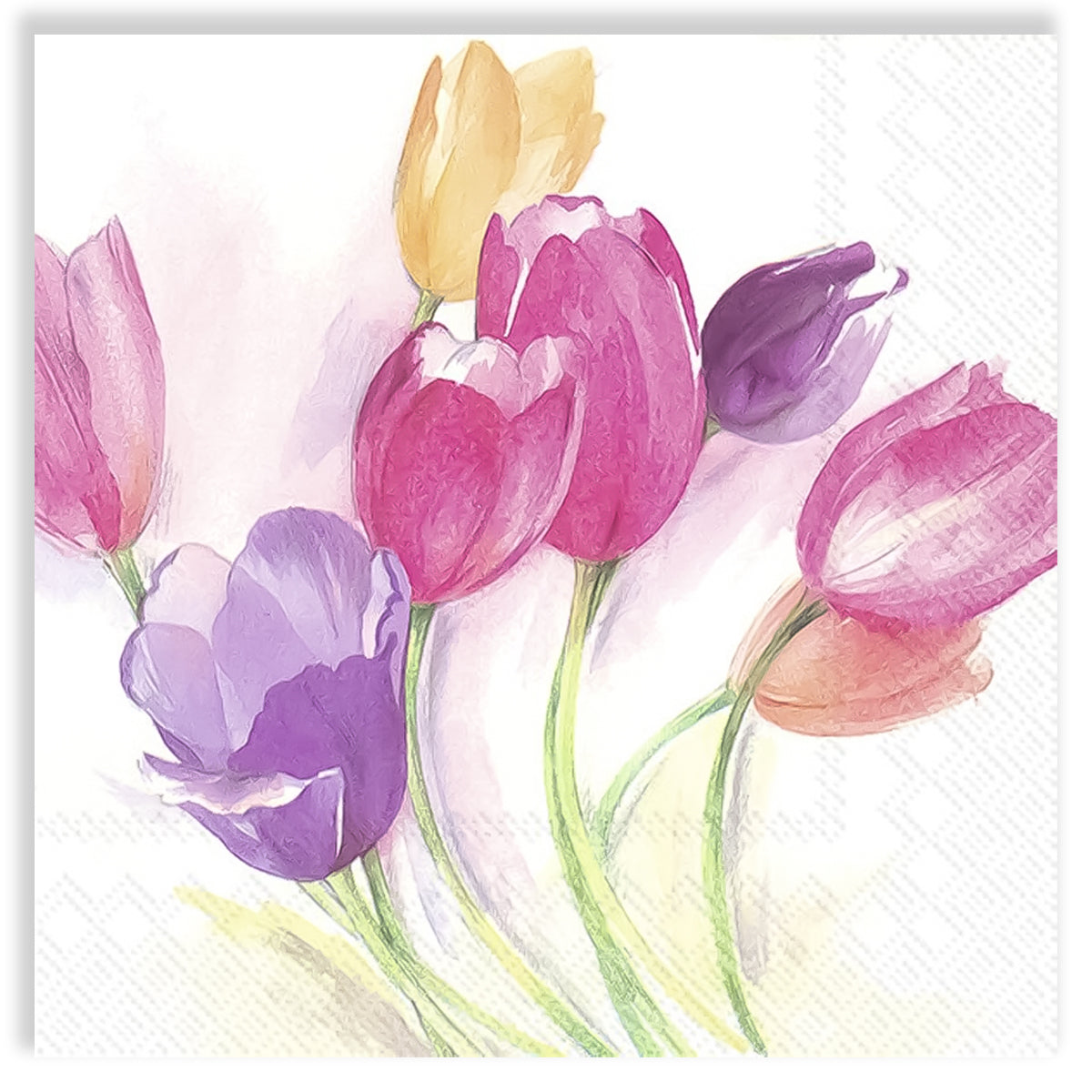 Guardanapo para Decoupage Ihr 33x33cm com 2 Unidades - Temporada de Tulipas