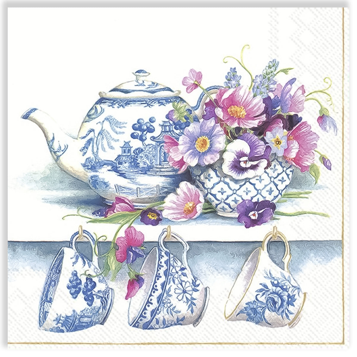Guardanapo para Decoupage Ihr 33x33cm com 2 Unidades - Flor de Porcelana