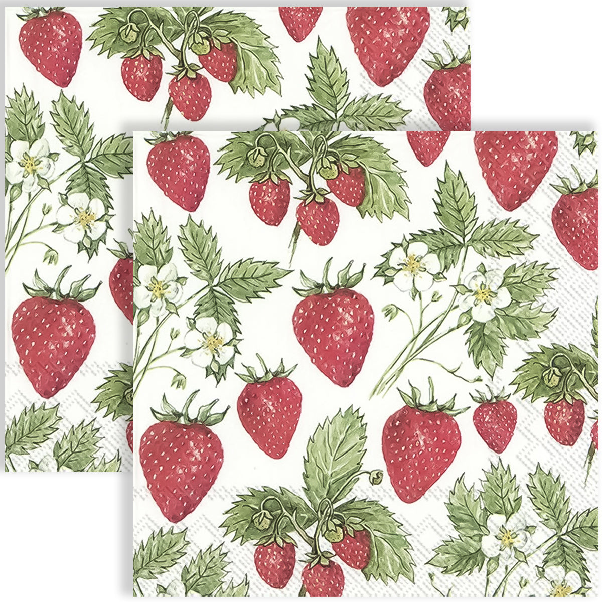 Guardanapo para Decoupage Ihr 33x33cm com 2 Unidades - Morangos Deliciosos