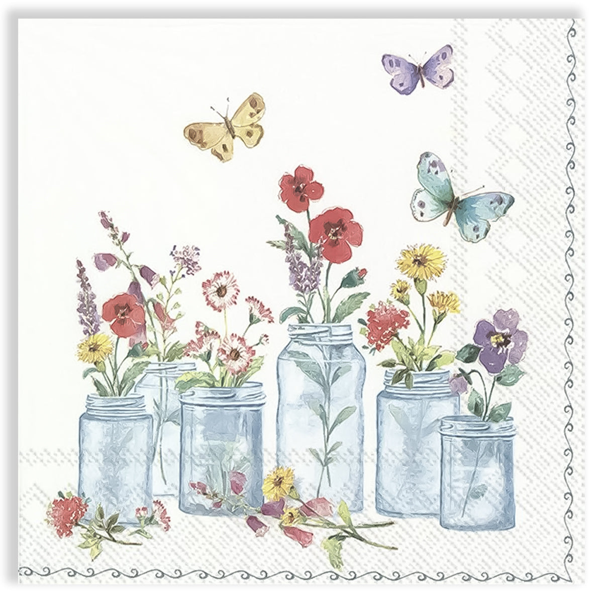 Guardanapo para Decoupage Ihr 33x33cm com 2 Unidades - Flores de Verão