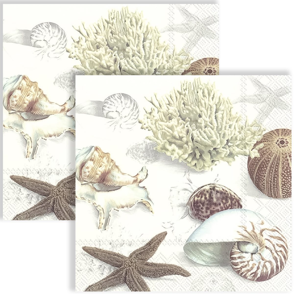 Guardanapo para Decoupage Ihr 33x33cm com 2 Unidades - Fundo do Mar