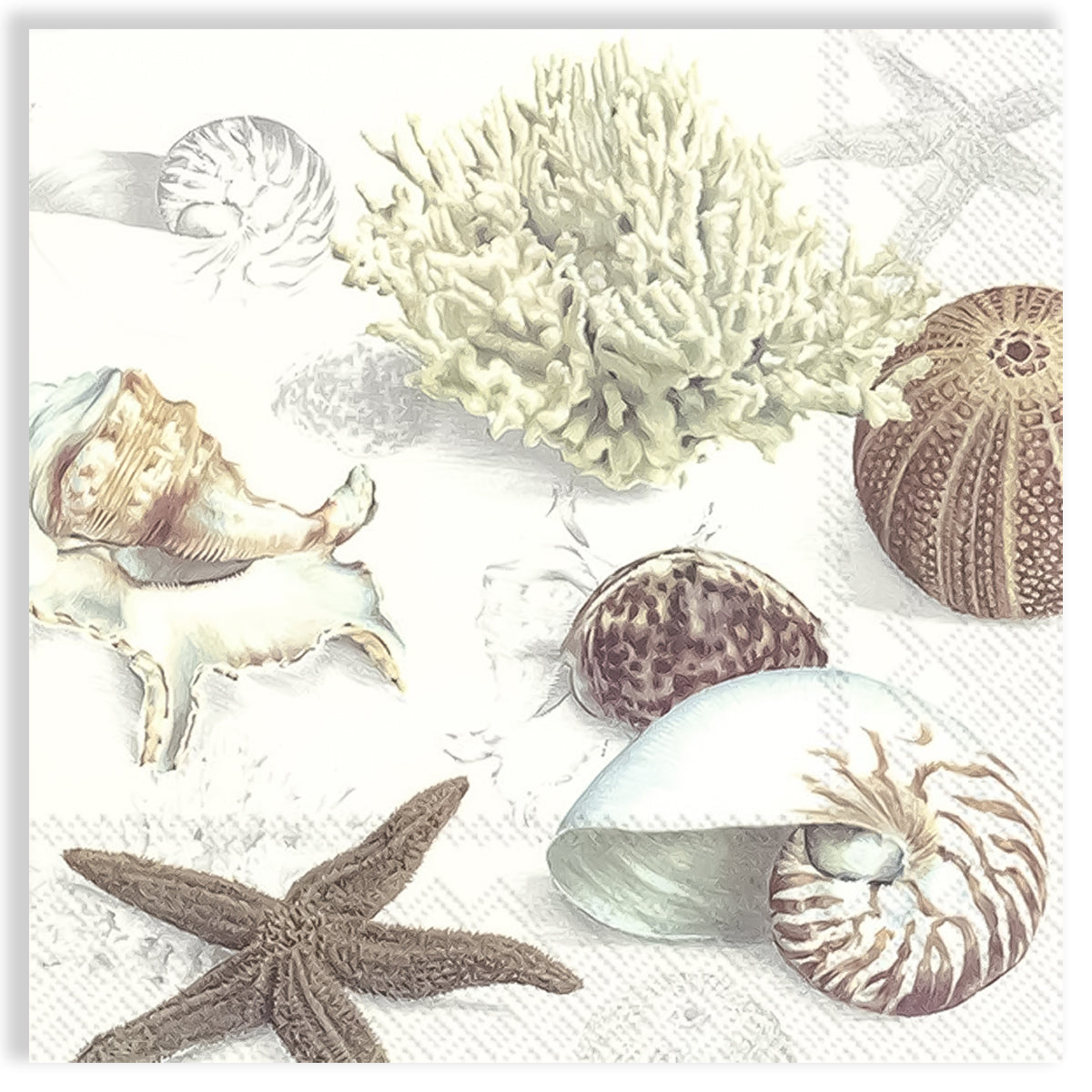 Guardanapo para Decoupage Ihr 33x33cm com 2 Unidades - Fundo do Mar