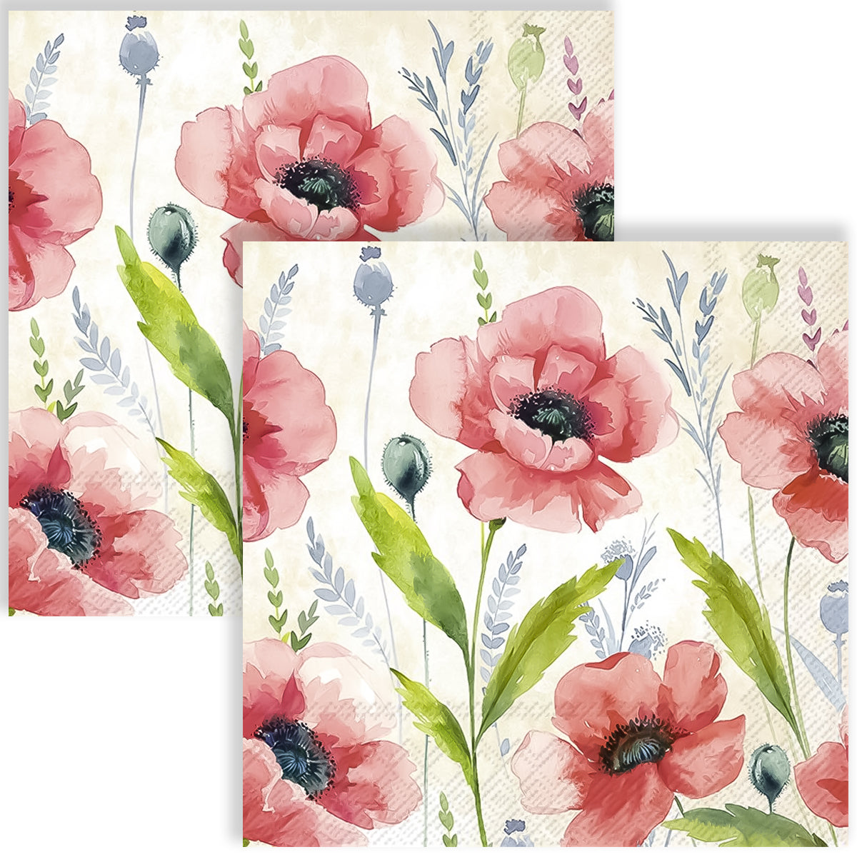 Guardanapo para Decoupage Ihr 33x33cm com 2 Unidades - Flor Mohana