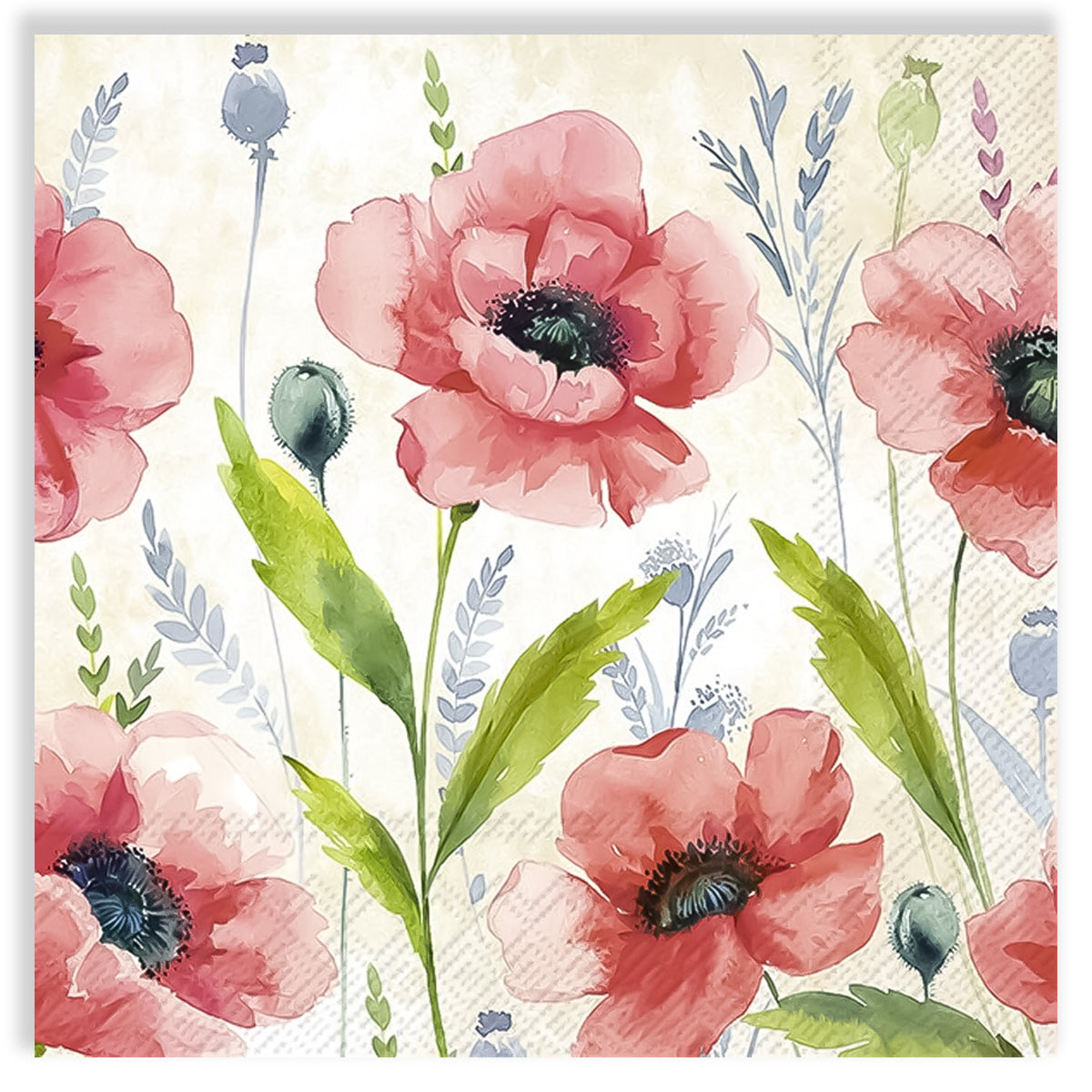 Guardanapo para Decoupage Ihr 33x33cm com 2 Unidades - Flor Mohana