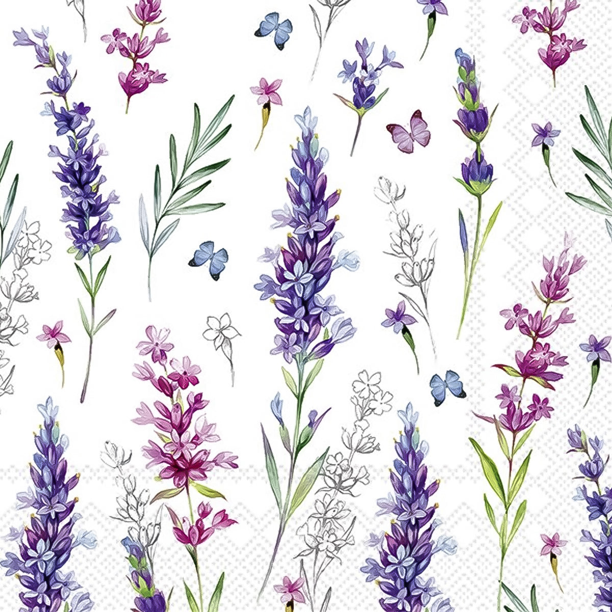 Guardanapo para Decoupage Ihr 33x33cm com 2 Unidades - Flores Lisas