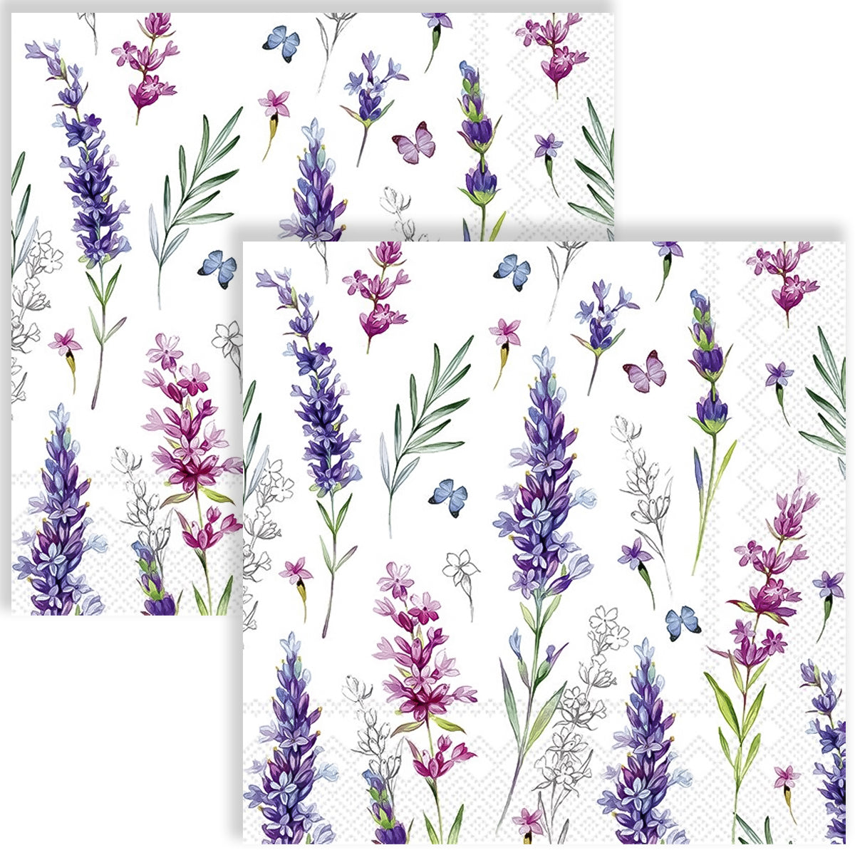 Guardanapo para Decoupage Ihr 33x33cm com 2 Unidades - Flores Lisas