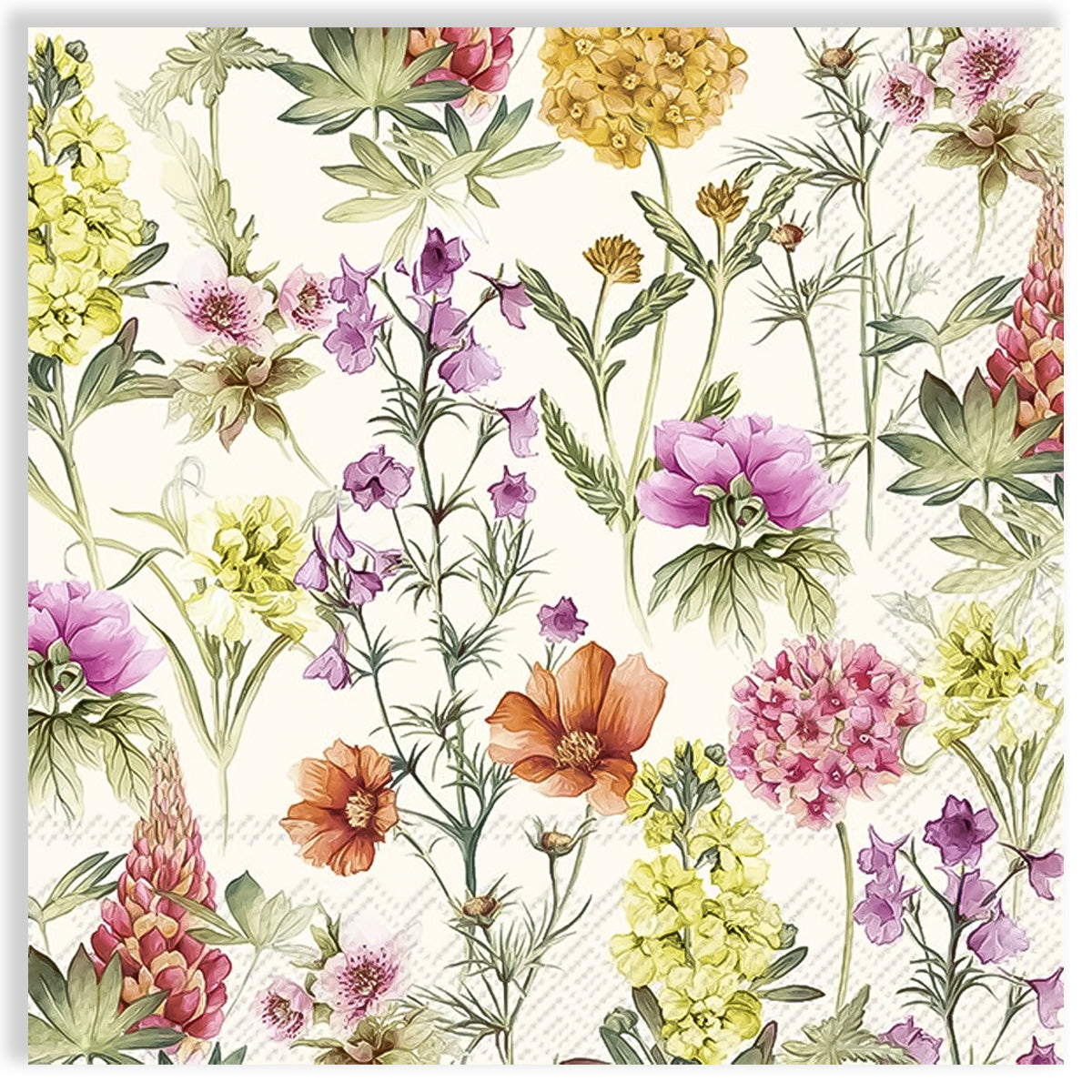 Guardanapo para Decoupage Ihr 33x33cm com 2 Unidades - Flores Marabella