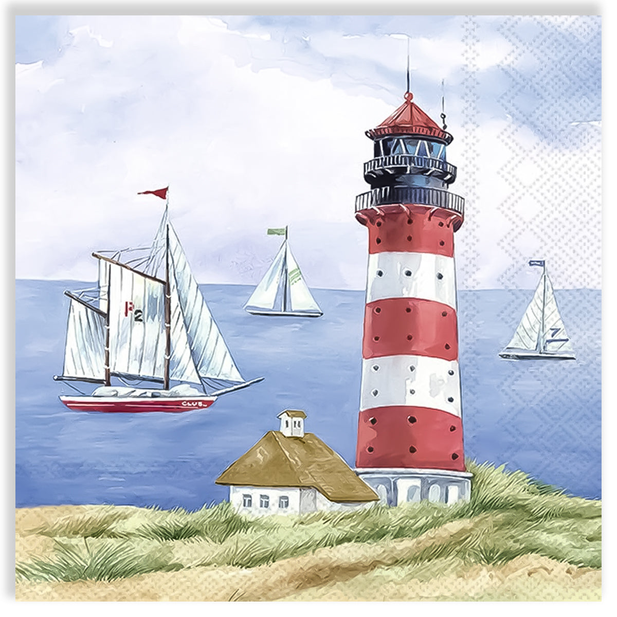 Guardanapo para Decoupage Ihr 33x33cm com 2 Unidades - Farol com Barco