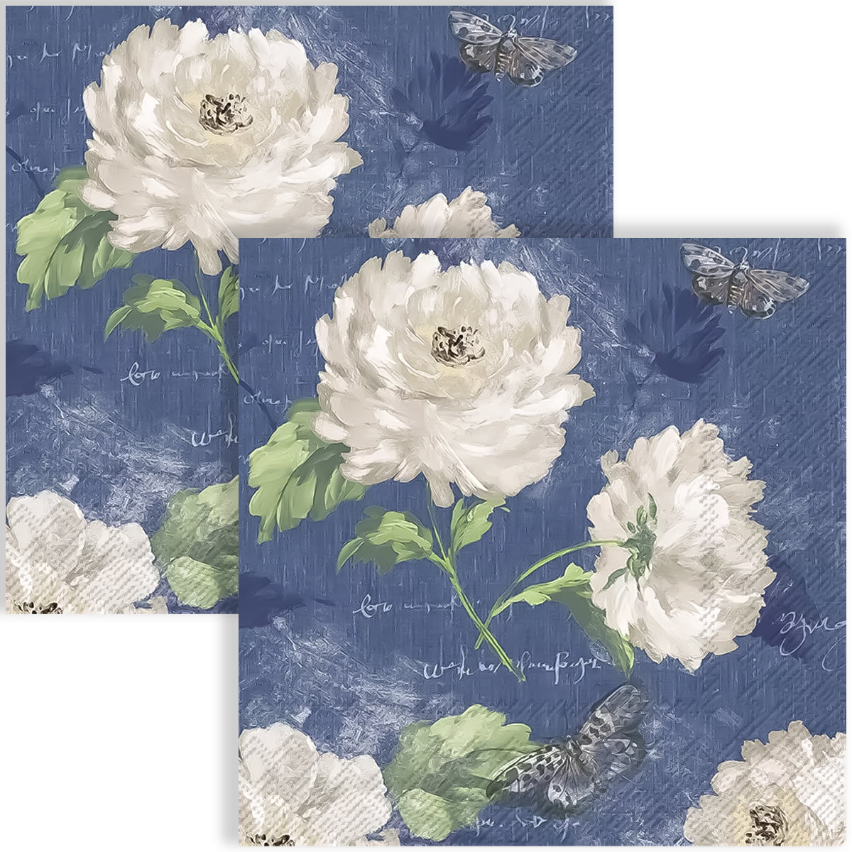 Guardanapo para Decoupage Ihr 33x33 Flores Meredith Azul C/ 20 Unidade