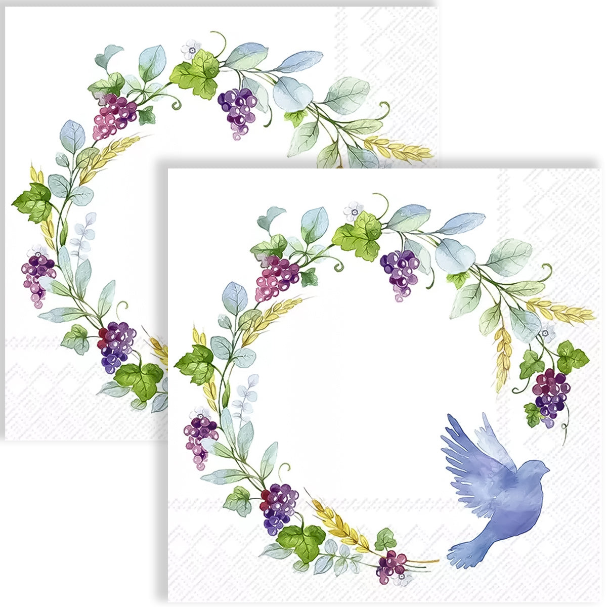 Guardanapo para Decoupage Ihr 33x33cm com 2 Unidades - Guirlanda com Pomba