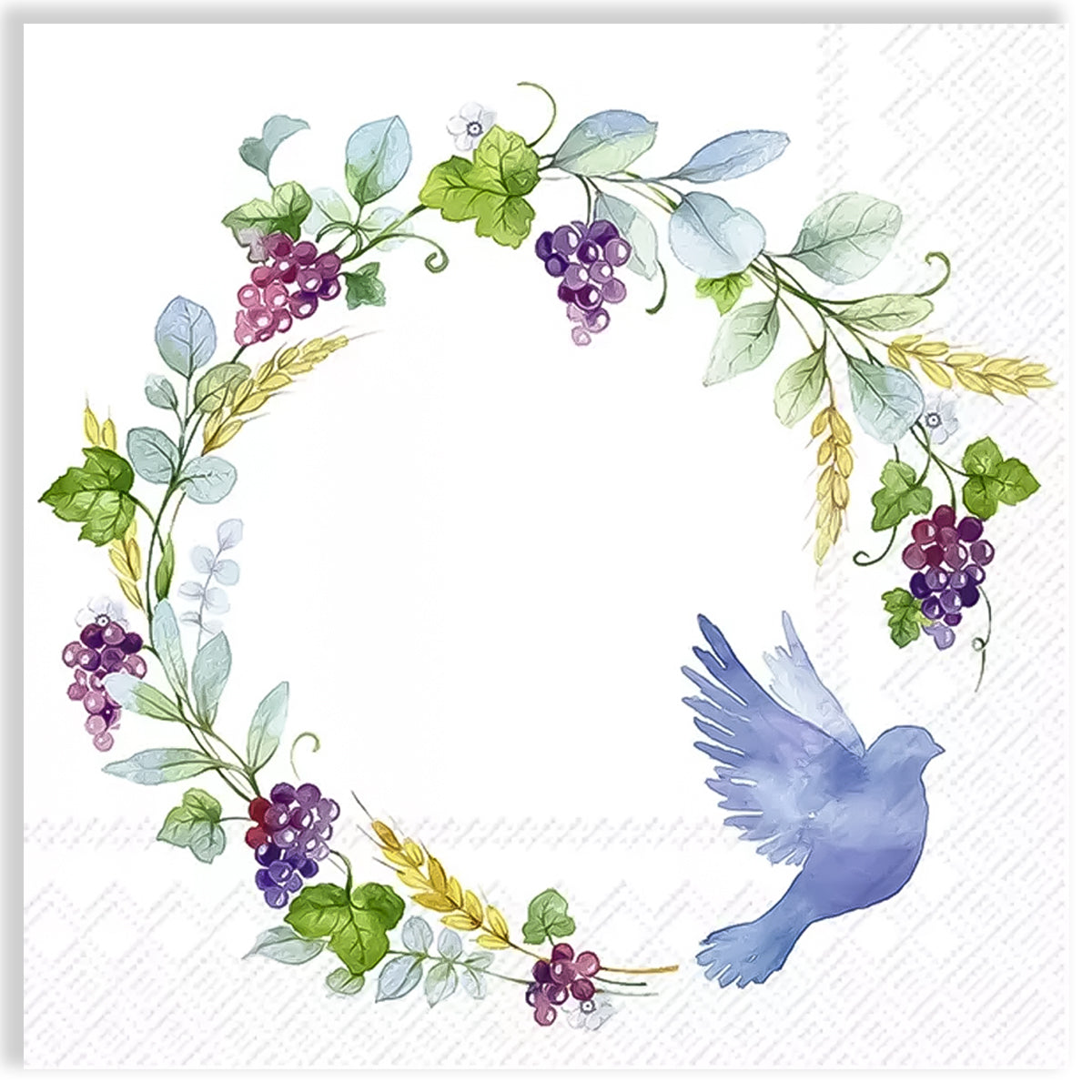 Guardanapo para Decoupage Ihr 33x33cm com 2 Unidades - Guirlanda com Pomba