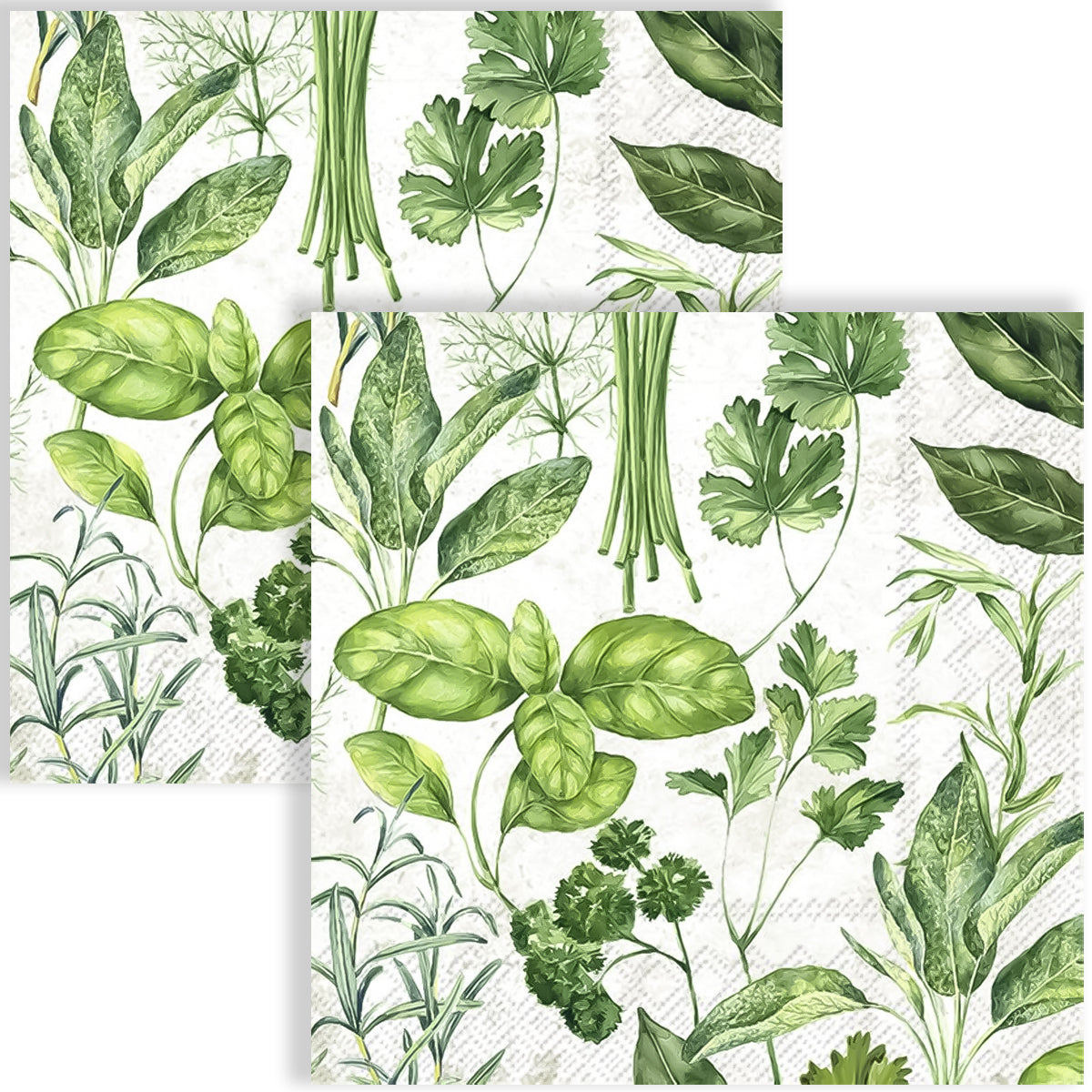 Guardanapo para Decoupage Ihr 33x33cm com 2 Unidades - Ervas Verdes