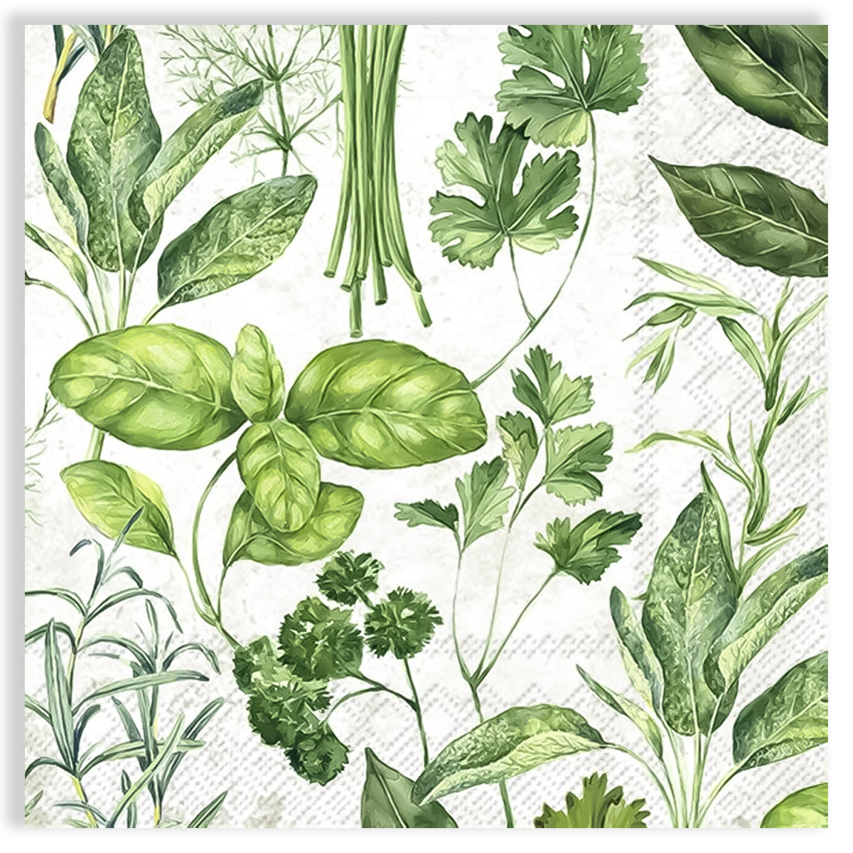 Guardanapo para Decoupage Ihr 33x33cm com 2 Unidades - Ervas Verdes