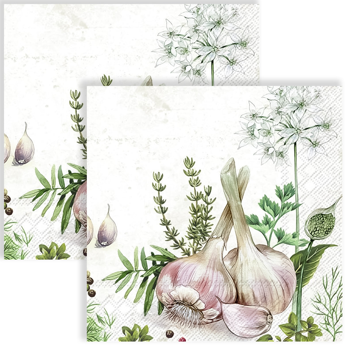 Guardanapo para Decoupage Ihr 33x33cm com 2 Unidades - Alho