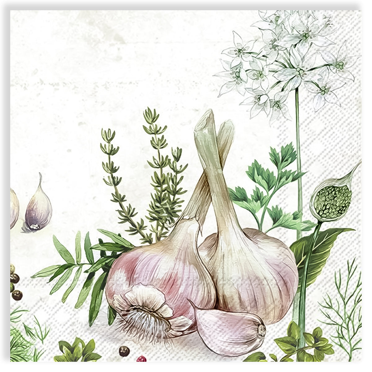 Guardanapo para Decoupage Ihr 33x33cm com 2 Unidades - Alho