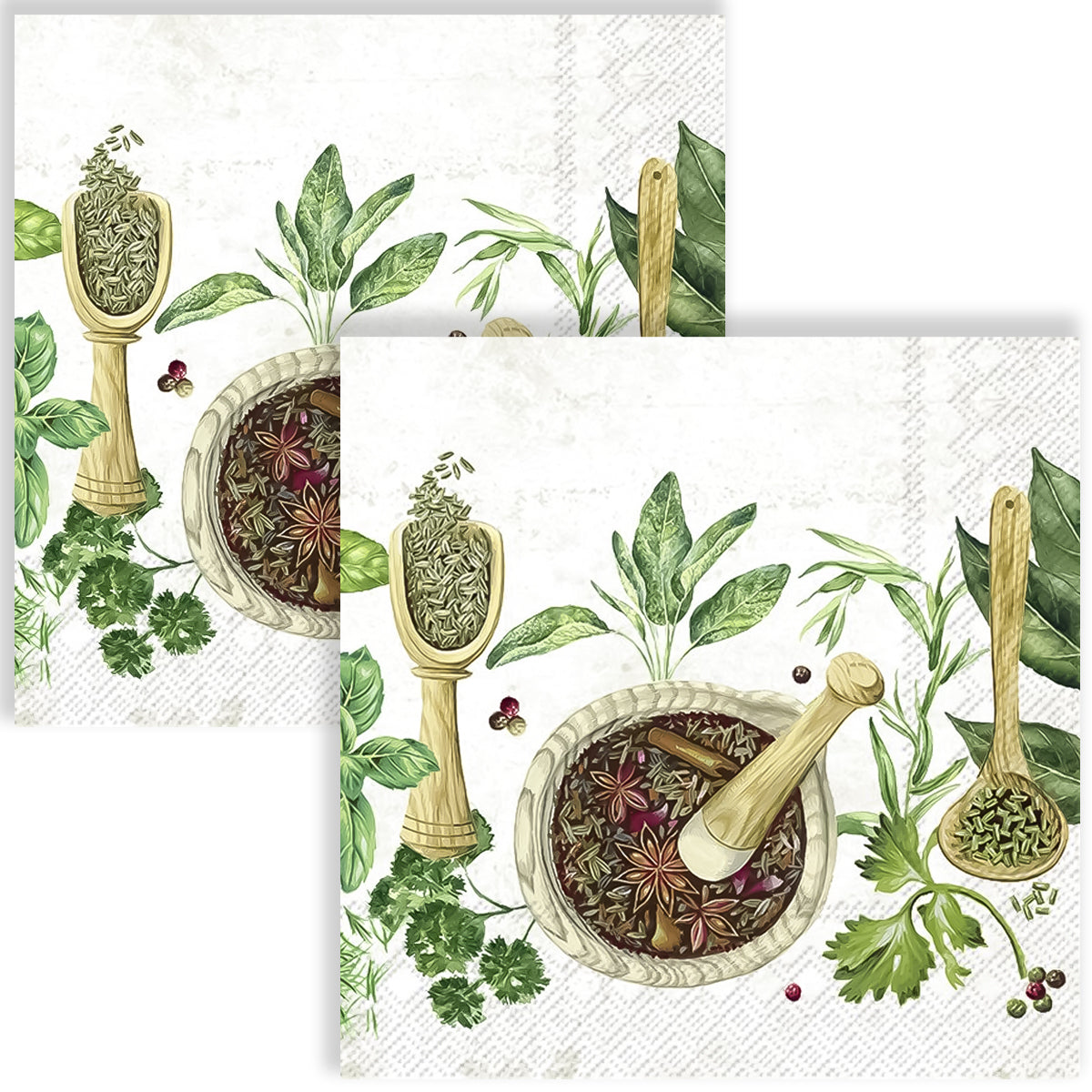 Guardanapo para Decoupage Ihr 33x33cm com 2 Unidades - Ervas Culinárias