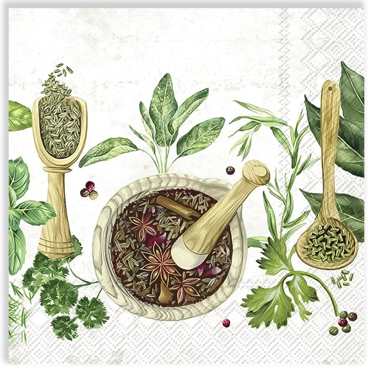 Guardanapo para Decoupage Ihr 33x33cm com 2 Unidades - Ervas Culinárias