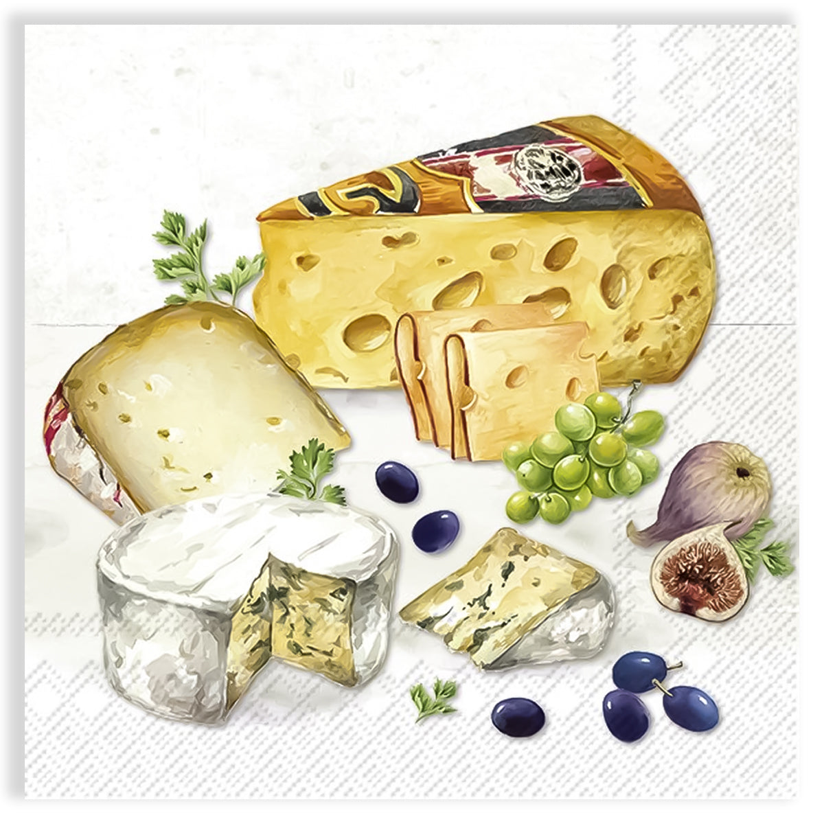 Guardanapo para Decoupage Ihr 33x33cm com 2 Unidades - Seleção de Queijos