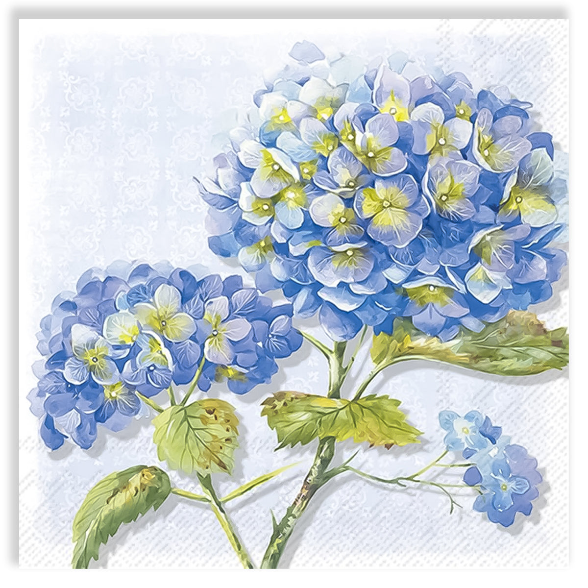 Guardanapo para Decoupage Ihr 33x33cm com 2 Unidades - Flor Lorea Azul
