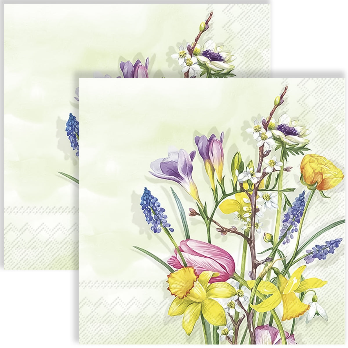 Guardanapo para Decoupage Ihr 33x33cm com 2 Unidades - Primavera Verde