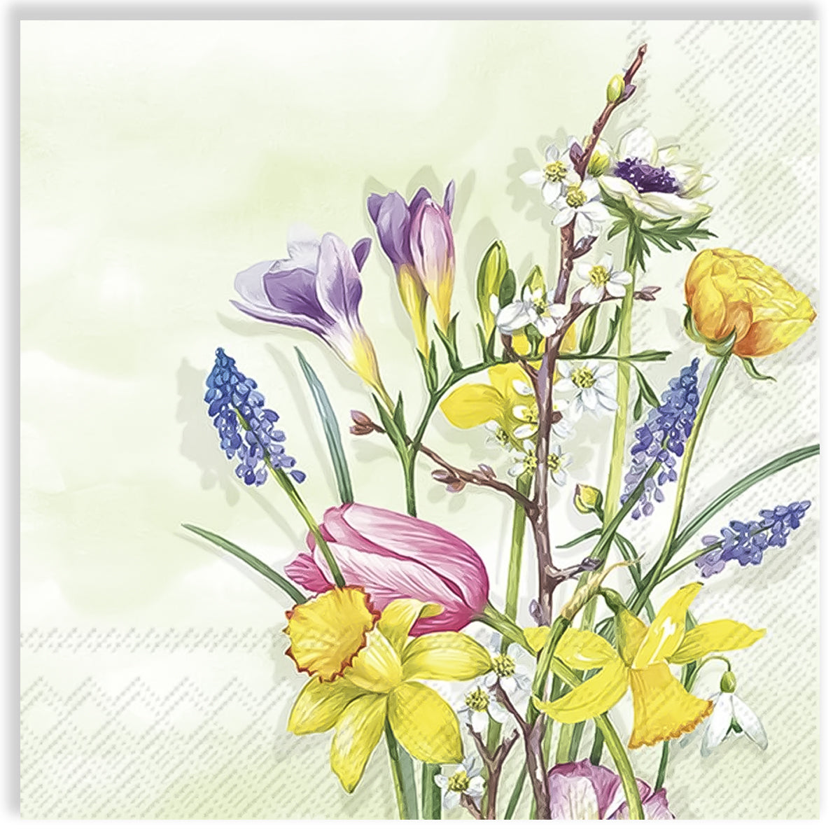 Guardanapo para Decoupage Ihr 33x33cm com 2 Unidades - Primavera Verde