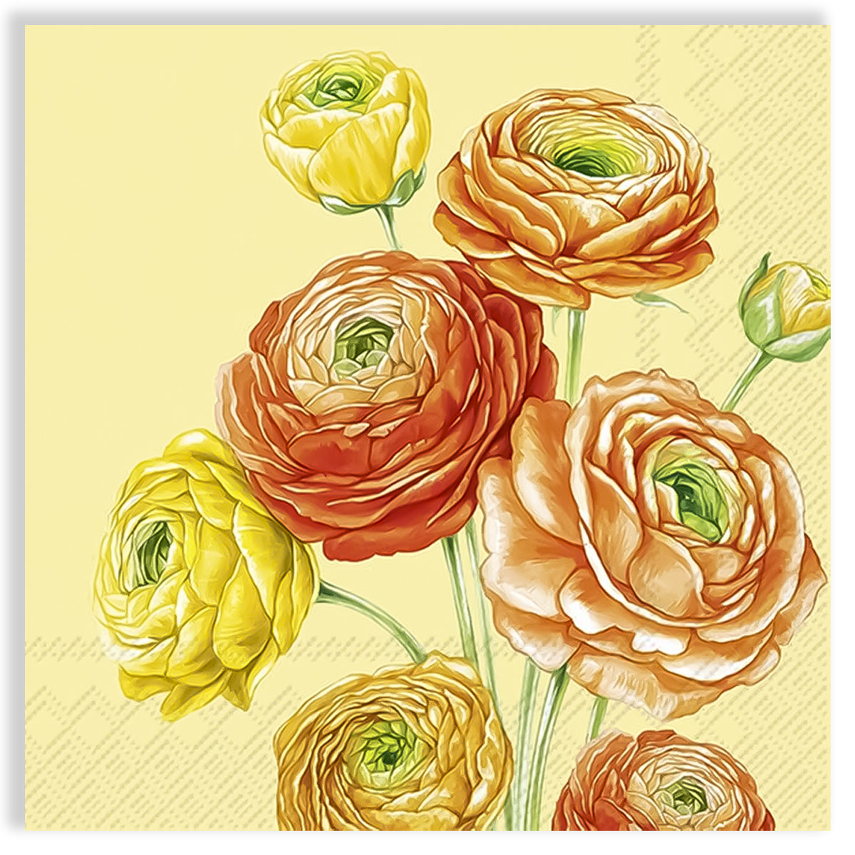 Guardanapo para Decoupage Ihr 33x33cm com 2 Unidades - Rosas Amarelas