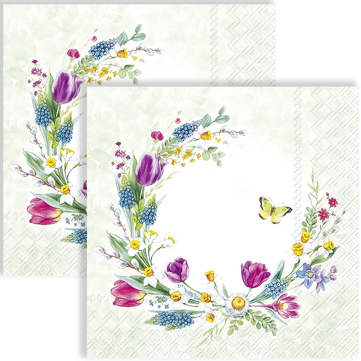 Guardanapo para Decoupage Ihr 33x33cm com 2 Unidades - Folhas da Primavera