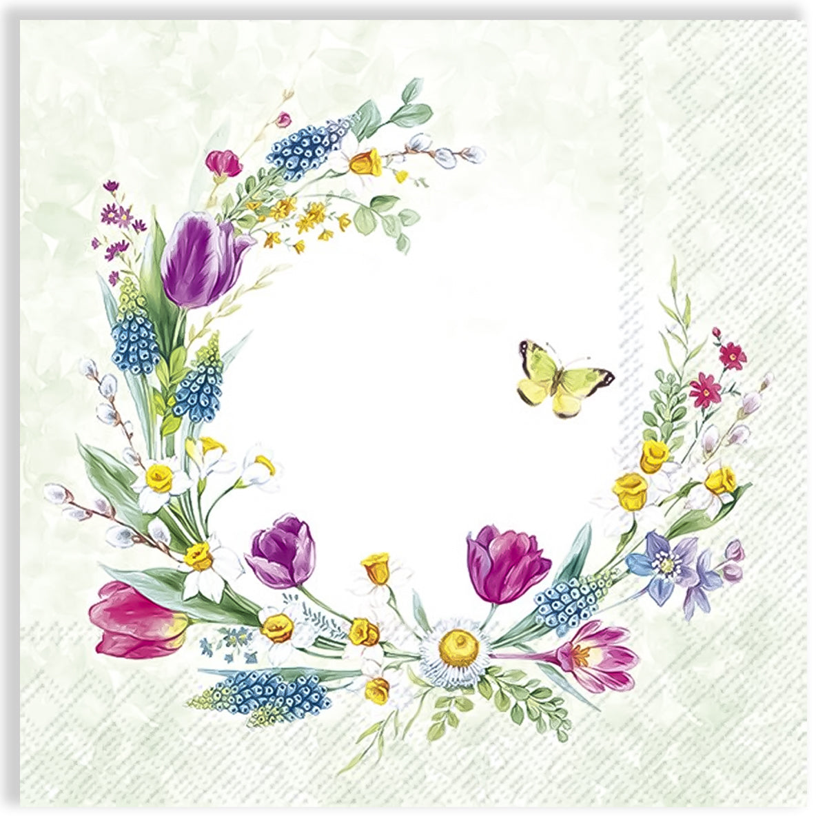 Guardanapo para Decoupage Ihr 33x33cm com 2 Unidades - Folhas da Primavera