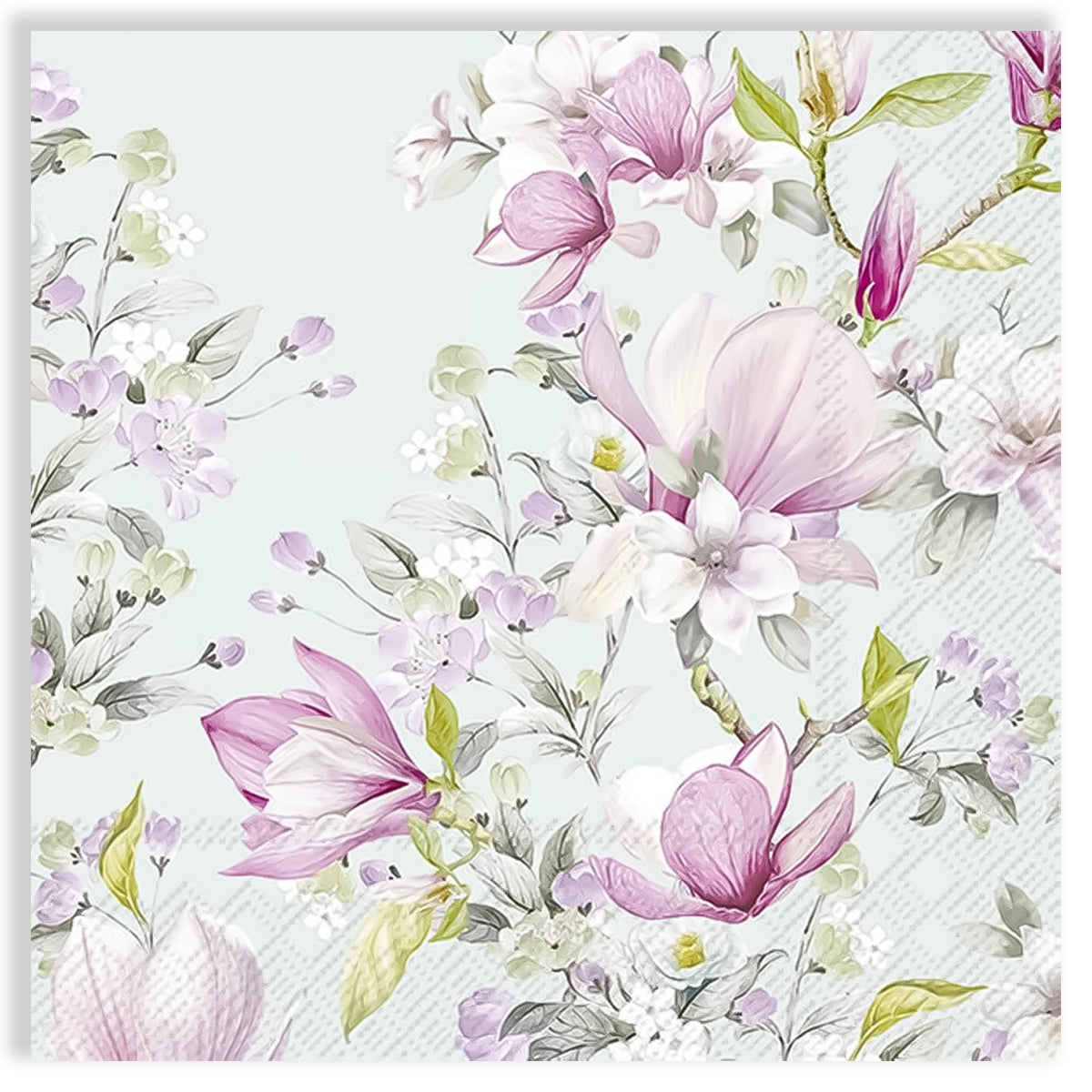 Guardanapo para Decoupage Ihr 33x33cm com 2 Unidades - Magnólia Romântica