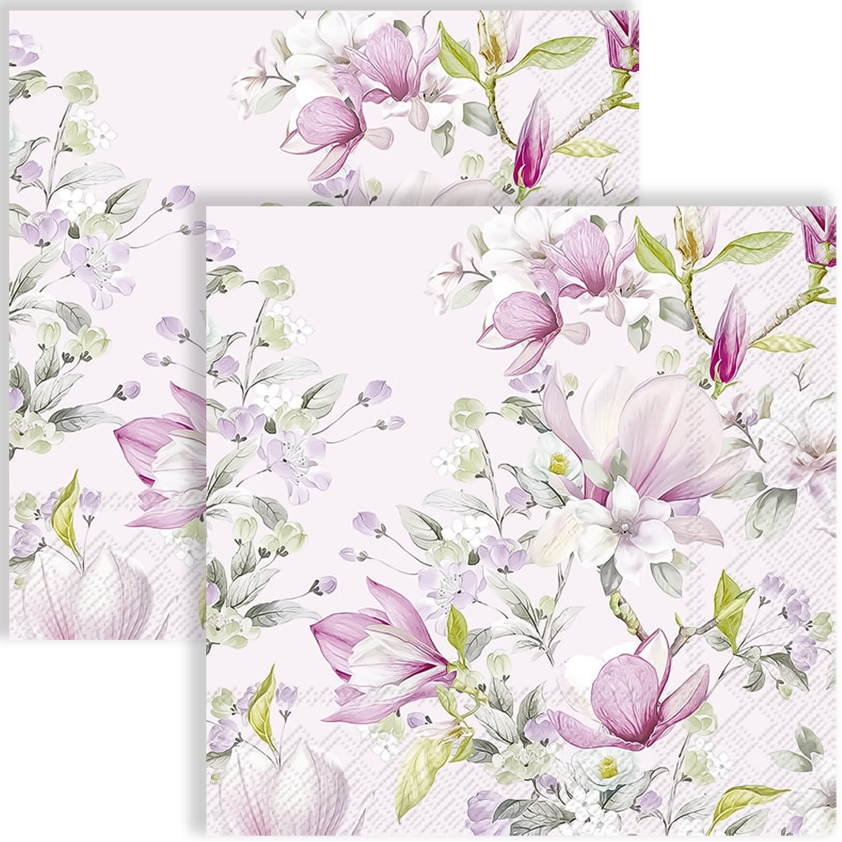 Guardanapo para Decoupage Ihr 33x33 Magnolia Romantica Rosa C/ 20 Unidade