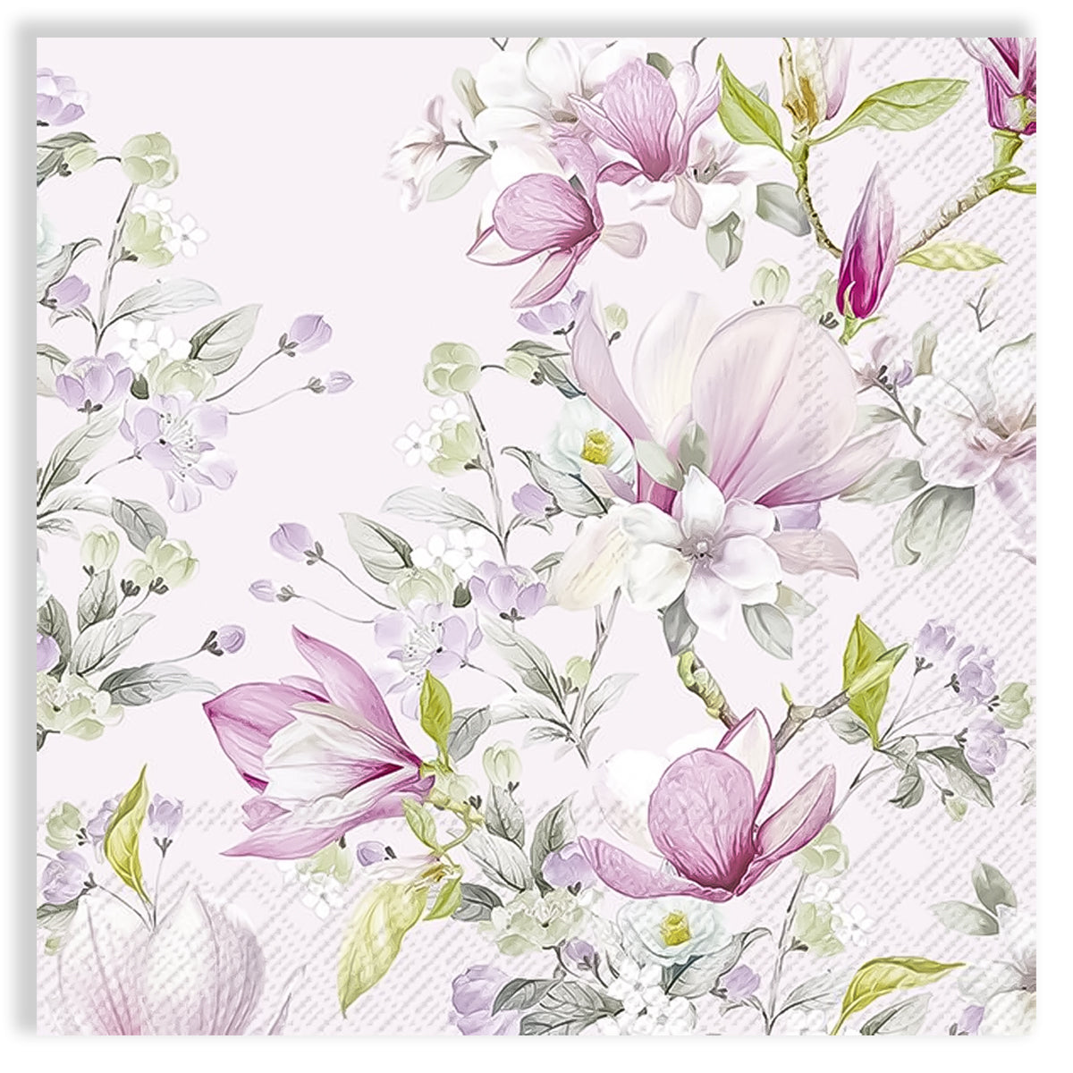 Guardanapo para Decoupage Ihr 33x33 Magnolia Romantica Rosa C/ 20 Unidade
