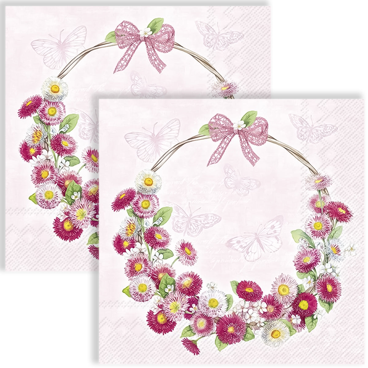 Guardanapo para Decoupage Ihr 33x33cm com 2 Unidades - Coroa de Flores