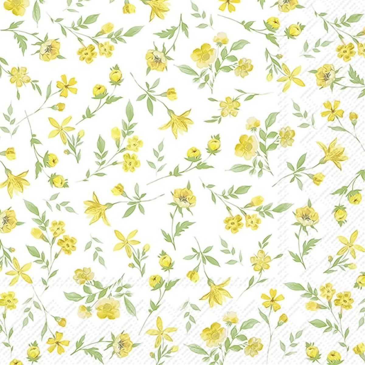 Guardanapo para Decoupage Ihr 33x33 Flores Felizes Amarelo C/ 20 Unidade