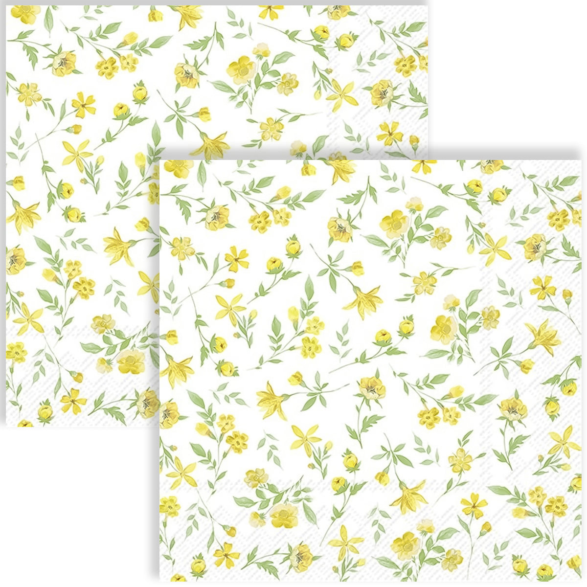 Guardanapo para Decoupage Ihr 33x33 Flores Felizes Amarelo C/ 20 Unidade